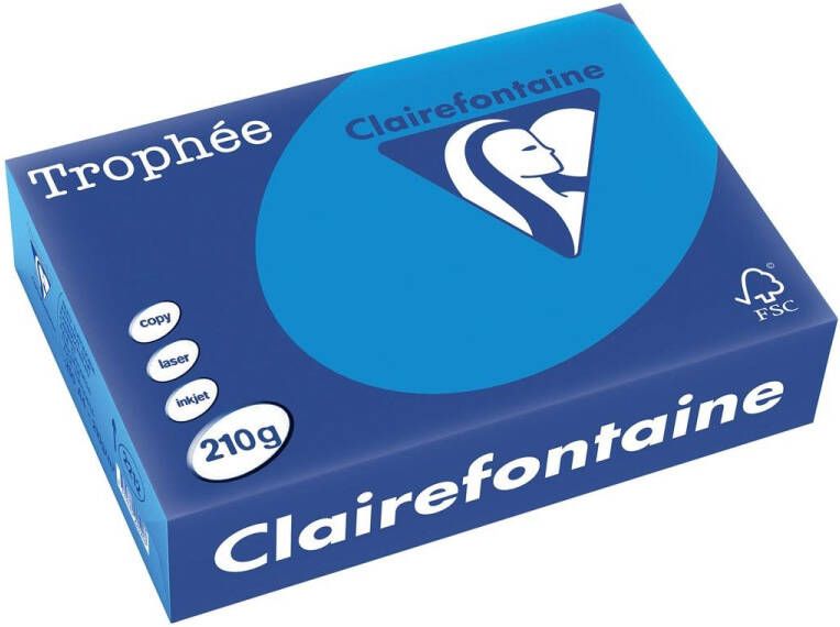 Clairefontaine TrophÃÂ©e Intens gekleurd papier A4 210 g 250 vel turkoois