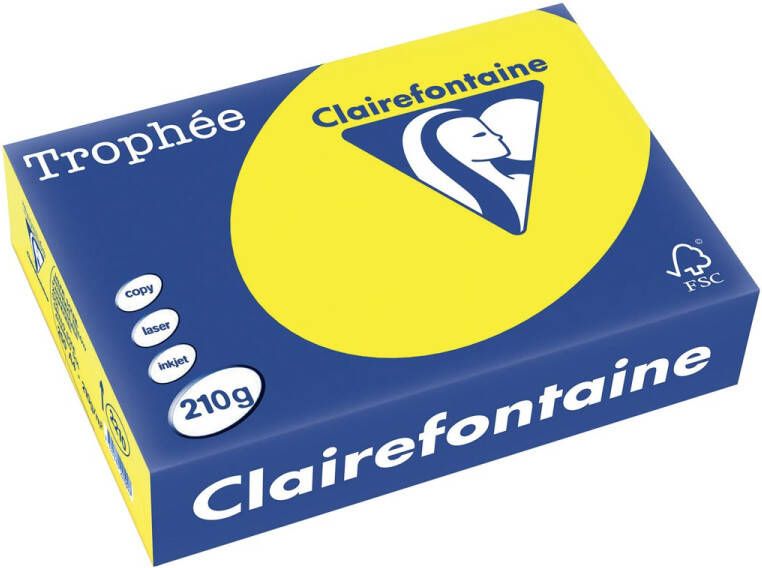 Clairefontaine Trophée Intens gekleurd papier A4 210 g 250 vel zonnegeel