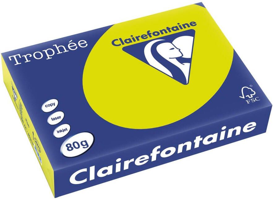 Clairefontaine TrophÃÂ©e Intens gekleurd papier A4 80 g 500 vel fluo groen