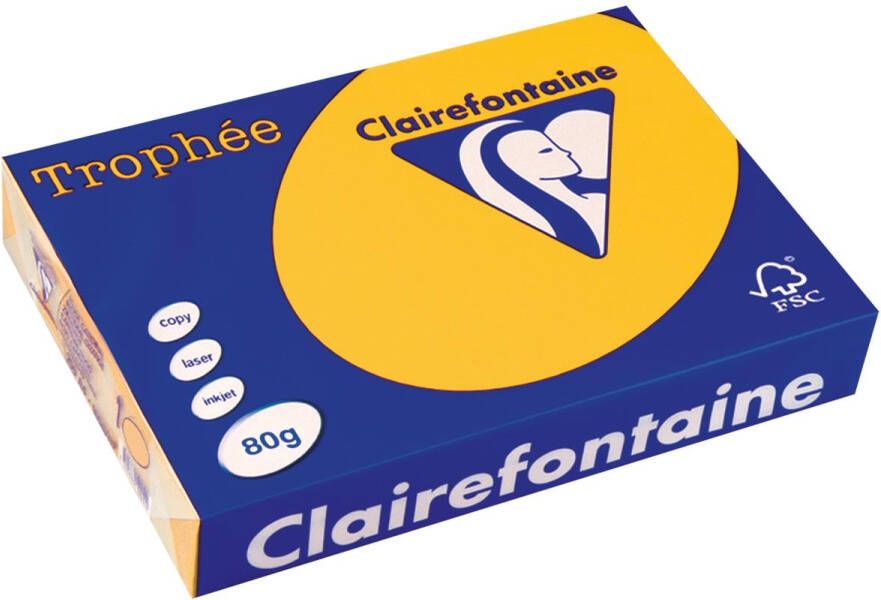 Clairefontaine TrophÃÂ©e Intens gekleurd papier A4 80 g 500 vel zonnebloemgeel