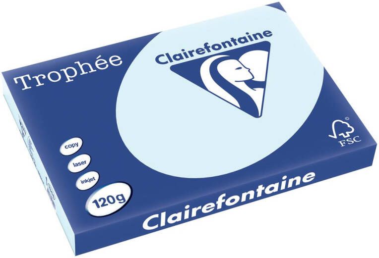 Clairefontaine Trophée Pastel gekleurd papier A3 120 g 250 vel azuurblauw
