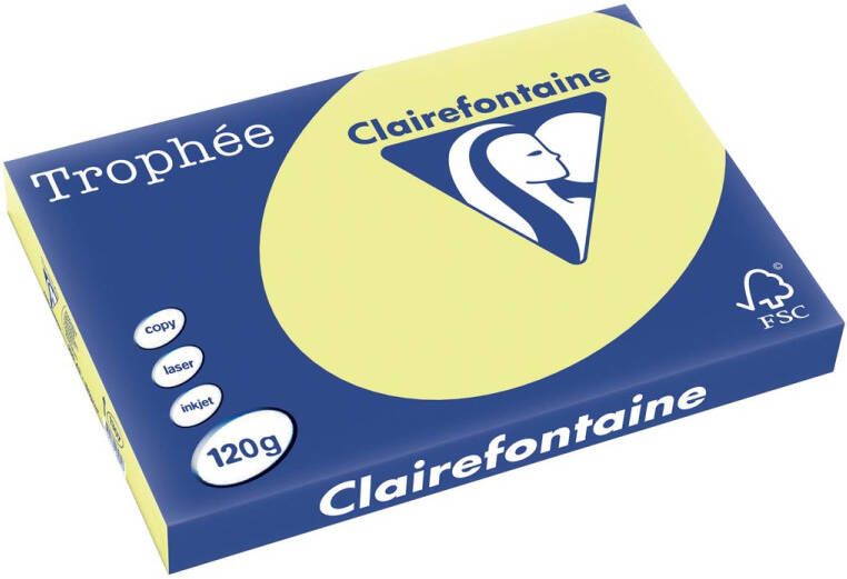 Clairefontaine Trophée Pastel gekleurd papier A3 120 g 250 vel citroengeel