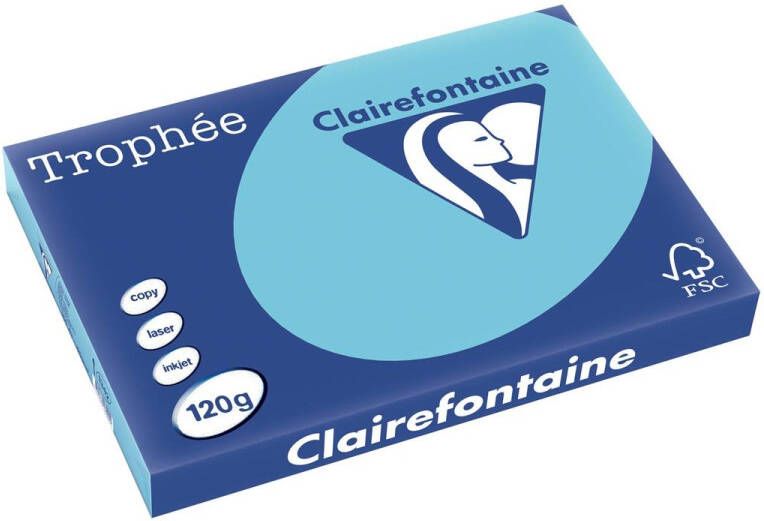 Clairefontaine TrophÃÂ©e Pastel gekleurd papier A3 120 g 250 vel helblauw