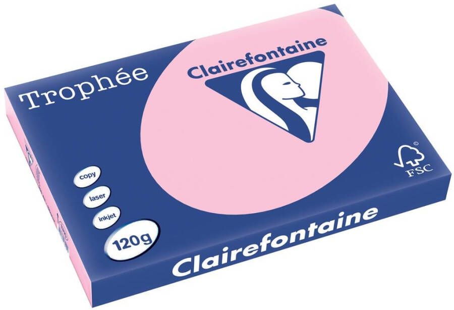 Clairefontaine TrophÃÂ©e Pastel gekleurd papier A3 120 g 250 vel roze