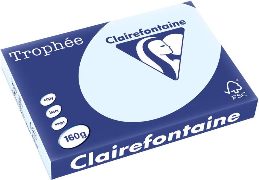 Clairefontaine Trophée Pastel gekleurd papier A3 160 g 250 vel azuurblauw