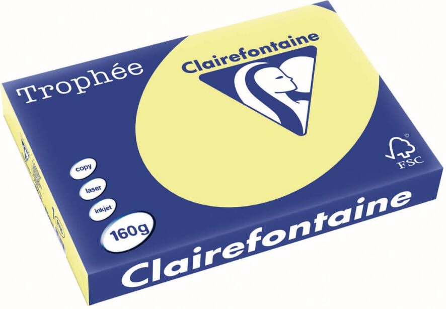 Clairefontaine Trophée Pastel gekleurd papier A3 160 g 250 vel citroengeel