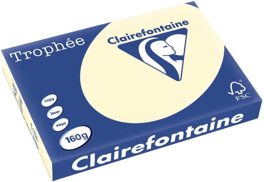 Clairefontaine TrophÃ©e Pastel gekleurd papier A3 160 g 250 vel crÃ¨me