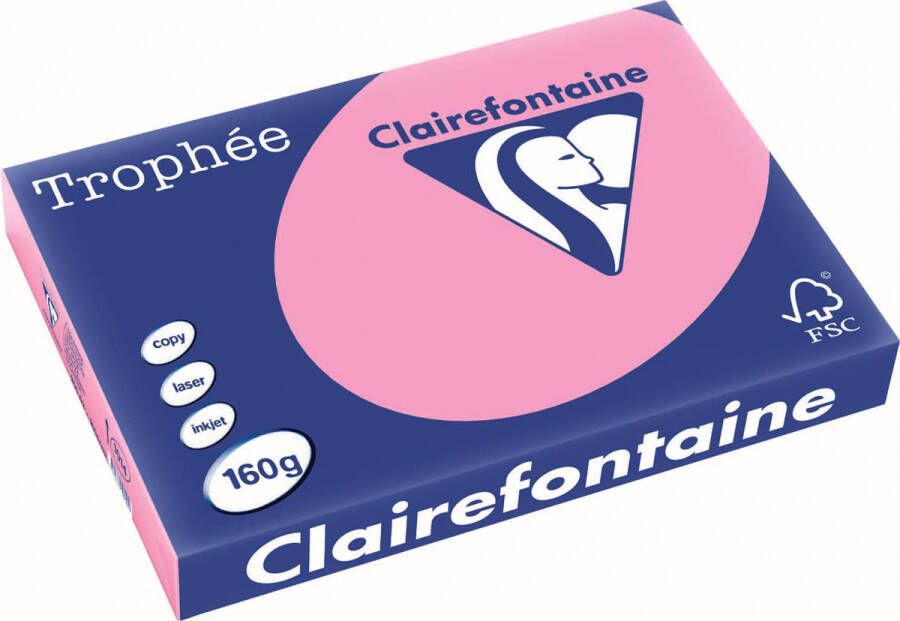 Clairefontaine Trophée Pastel gekleurd papier A3 160 g 250 vel felroze