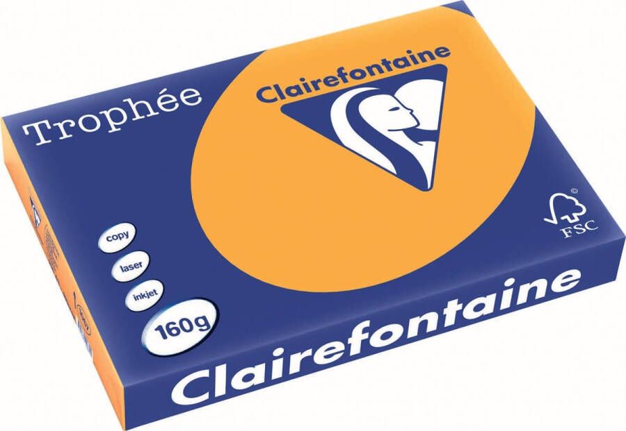Clairefontaine Trophée Pastel gekleurd papier A3 160 g 250 vel oranje