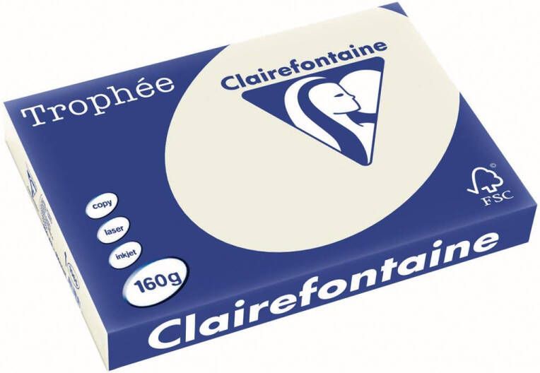 Clairefontaine TrophÃÂ©e Pastel gekleurd papier A3 160 g 250 vel parelgrijs