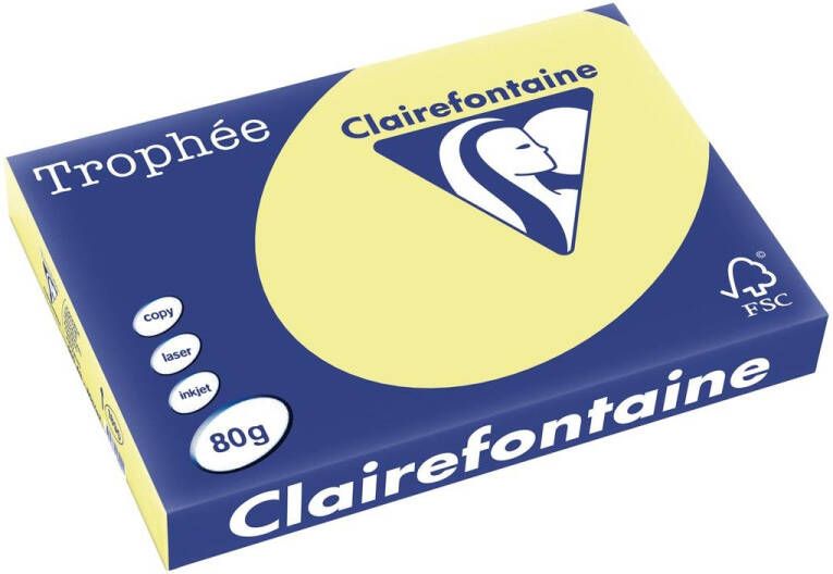 Clairefontaine TrophÃÂ©e Pastel gekleurd papier A3 80 g 500 vel citroengeel