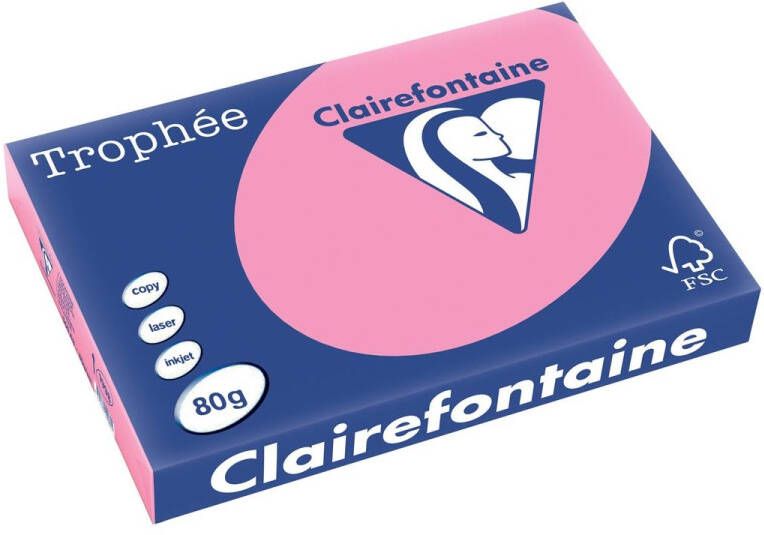 Clairefontaine Trophée Pastel gekleurd papier A3 80 g 500 vel felroze