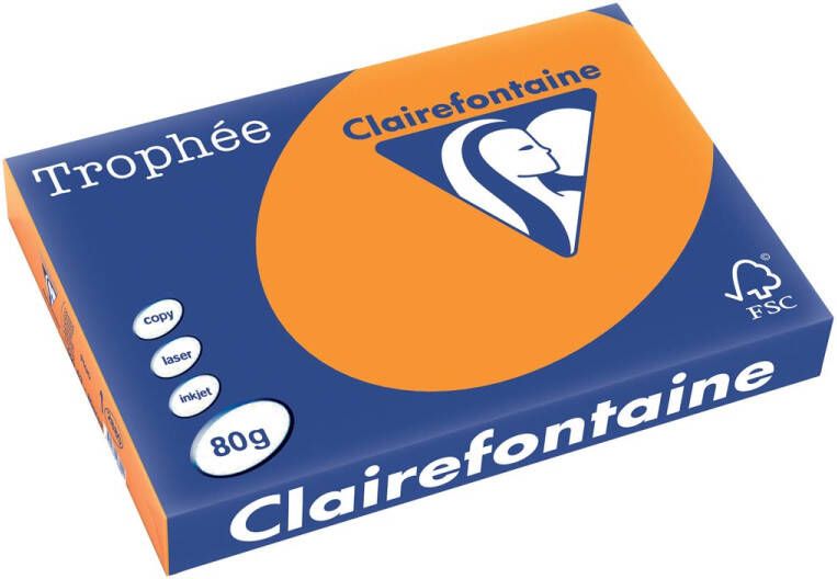 Clairefontaine Trophée Pastel gekleurd papier A3 80 g 500 vel fluo oranje