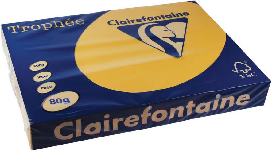 Clairefontaine Trophée Pastel gekleurd papier A3 80 g 500 vel goudgeel