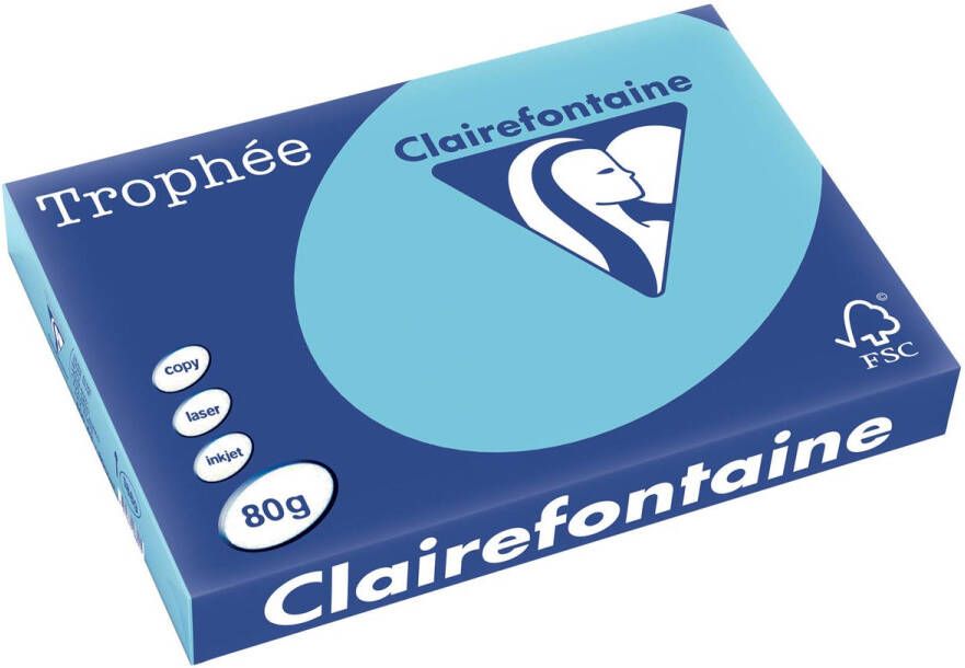 Clairefontaine Trophée Pastel gekleurd papier A3 80 g 500 vel helblauw