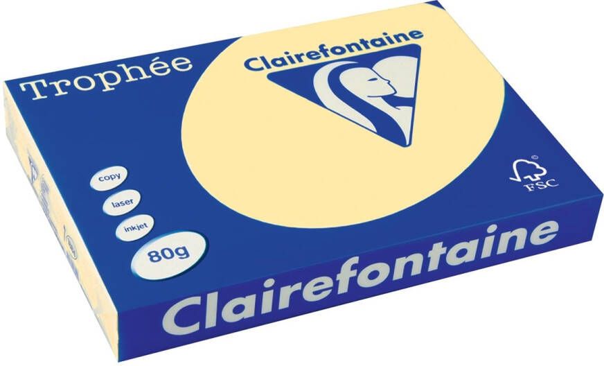 Clairefontaine TrophÃÂ©e Pastel gekleurd papier A3 80 g 500 vel kanariegeel