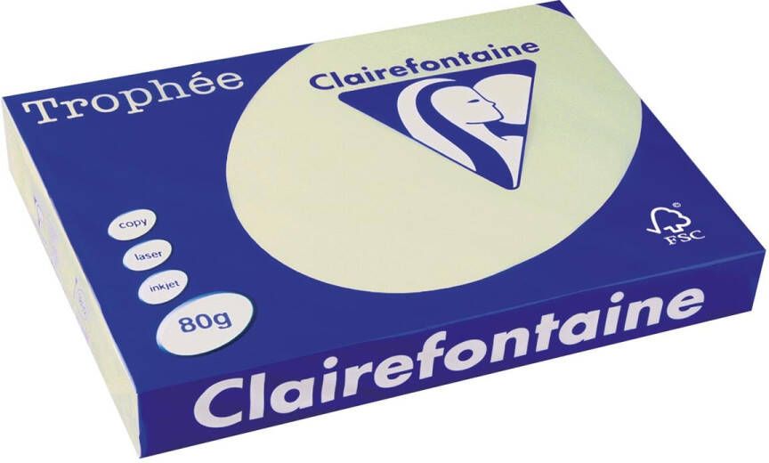 Clairefontaine TrophÃÂ©e Pastel gekleurd papier A3 80 g 500 vel lichtgroen