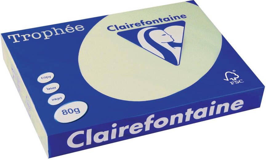 Clairefontaine Trophée Pastel gekleurd papier A3 80 g 500 vel lichtgroen