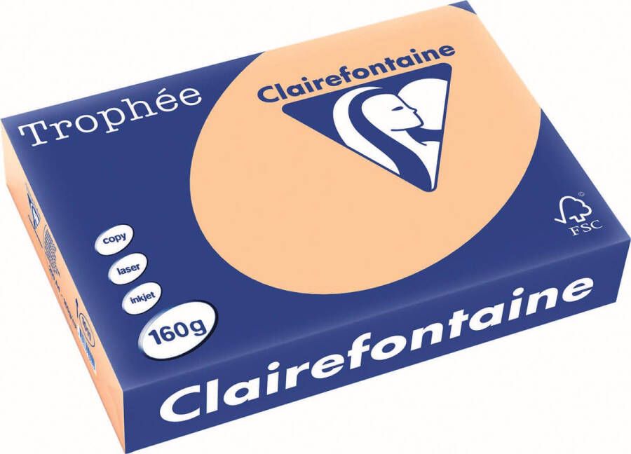 Clairefontaine Trophée Pastel gekleurd papier A4 160 g 250 vel abrikoos