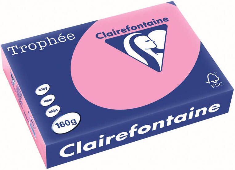 Clairefontaine Trophée Pastel gekleurd papier A4 160 g 250 vel felroze