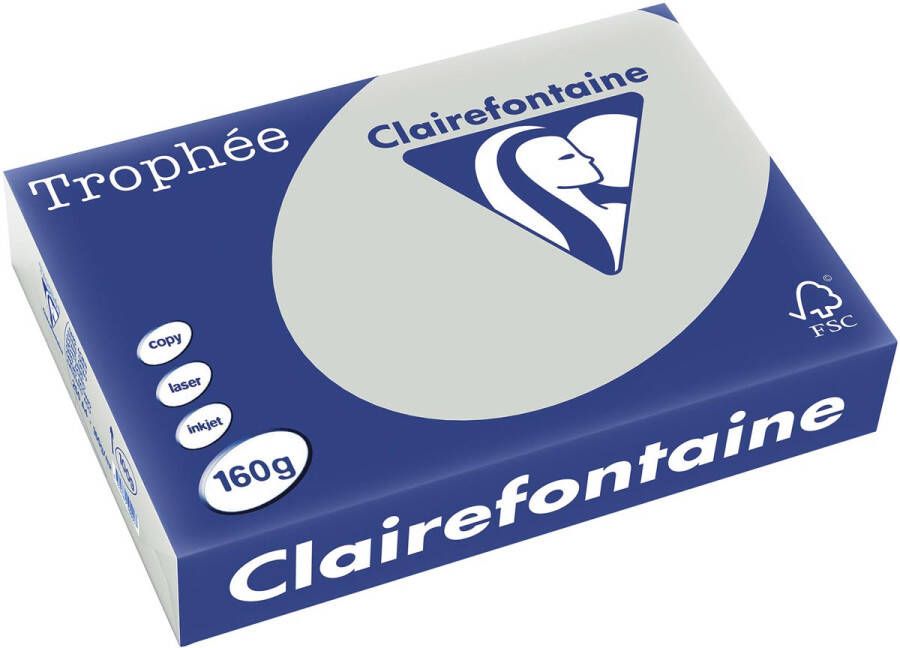 Clairefontaine Trophée Pastel gekleurd papier A4 160 g 250 vel lichtgrijs