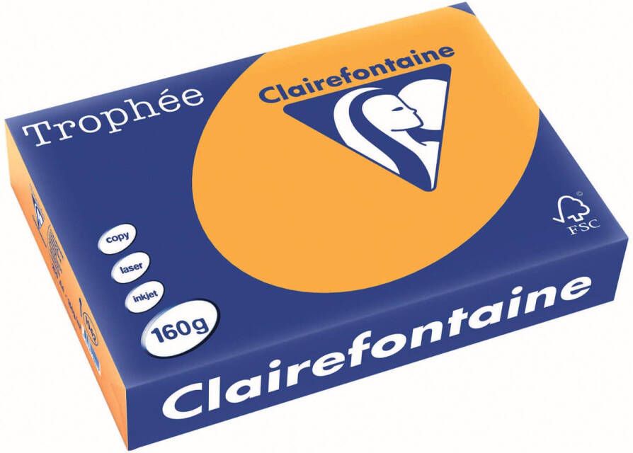 Clairefontaine Trophée Pastel gekleurd papier A4 160 g 250 vel oranje