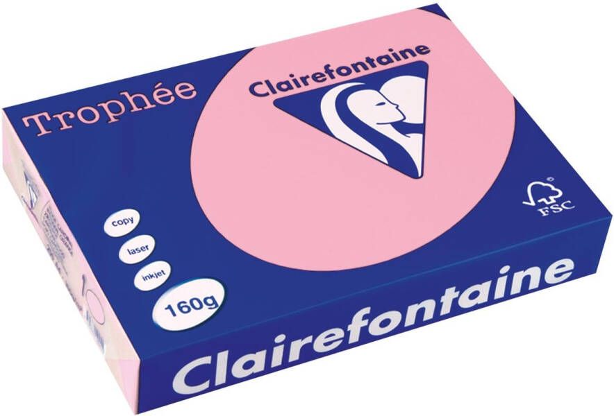 Clairefontaine TrophÃÂ©e Pastel gekleurd papier A4 160 g 250 vel roze