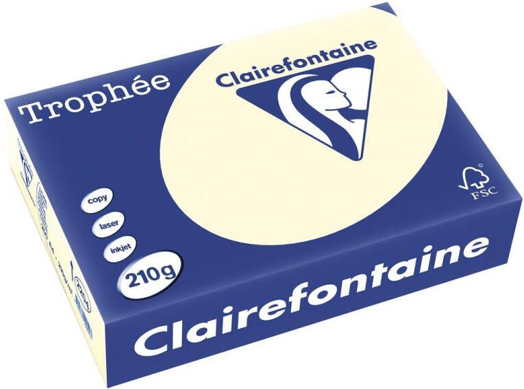 Clairefontaine TrophÃÂ©e Pastel gekleurd papier A4 210 g 250 vel crÃÂ¨me
