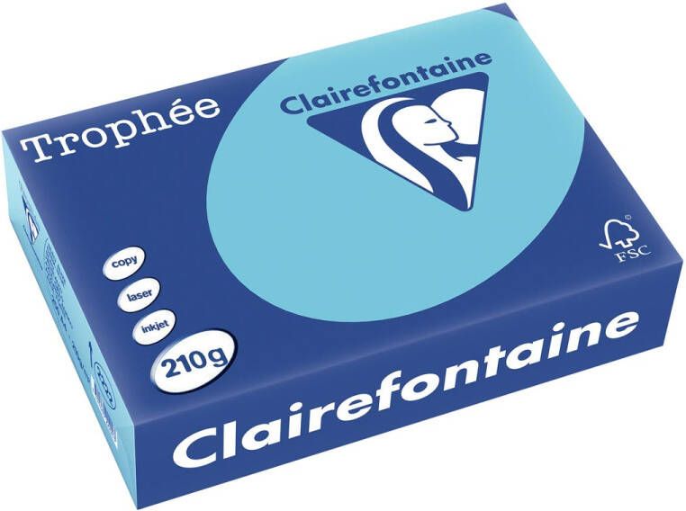 Clairefontaine Trophée Pastel gekleurd papier A4 210 g 250 vel helblauw