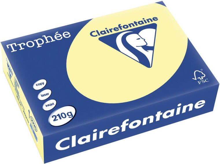 Clairefontaine Trophée Pastel gekleurd papier A4 210 g 250 vel kanariegeel