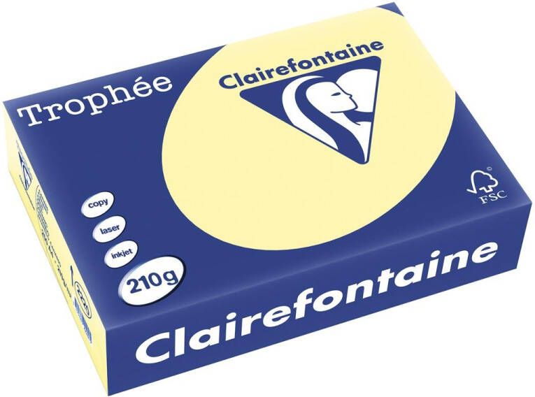 Clairefontaine TrophÃÂ©e Pastel gekleurd papier A4 210 g 250 vel kanariegeel