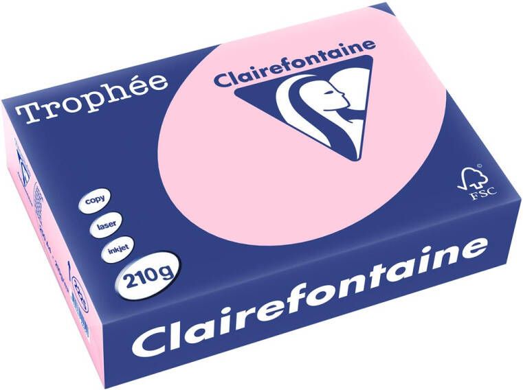 Clairefontaine Trophée Pastel gekleurd papier A4 210 g 250 vel roze