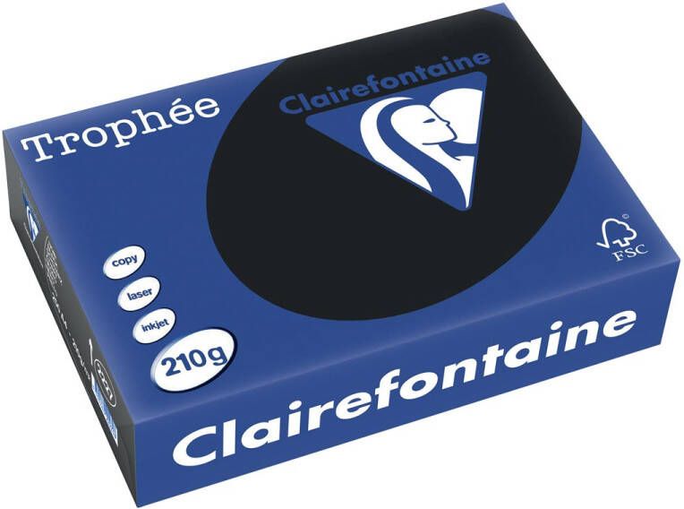 Clairefontaine Trophée Pastel gekleurd papier A4 210 g 250 vel zwart