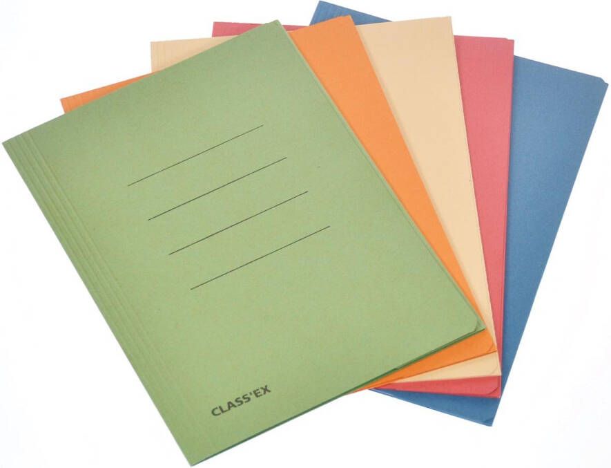 Classex Class&apos;ex dossiermap 3 kleppen ft 18 2 x 22 5 cm (voor ft schrift) geassorteerde kleuren