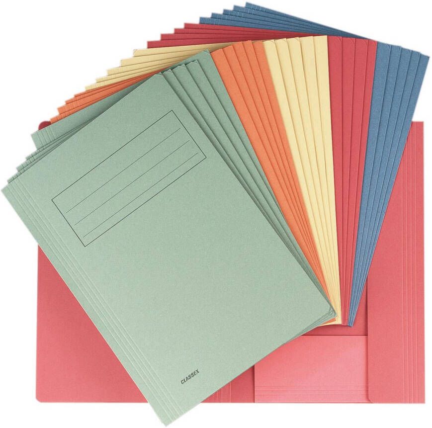 Classex Class&apos;ex dossiermap 3 kleppen ft 23 7 x 32 cm (voor ft A4) geassorteerde kleuren