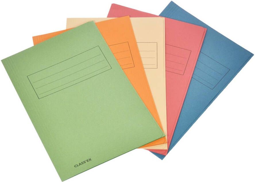 Classex Class&apos;ex dossiermap 3 kleppen ft 23 7 x 34 7 cm (voor ft folio) geassorteerde kleuren