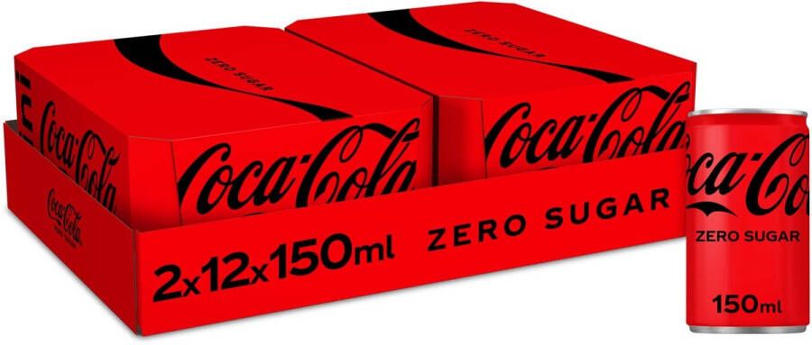 Coca Cola Company Coca-Cola Zero frisdrank mini blik van 15 cl pak van 24 stuks