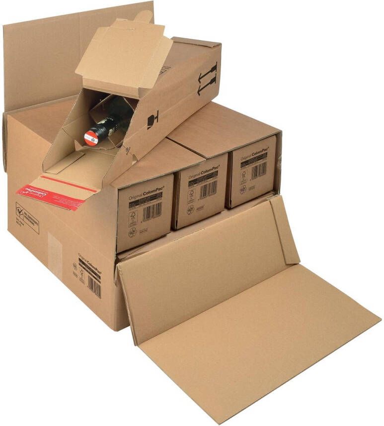 Colompac verzenddoos voor flessen CP181 ft 37 5 x 36 5 x 25 cm bruin