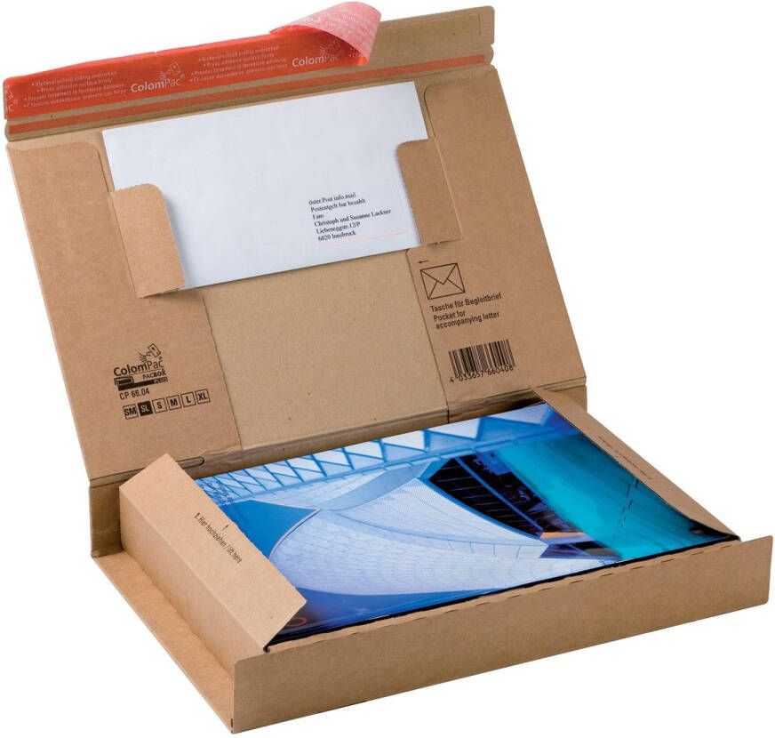 Colompac verzenddoos voor tablets tot 10 inch CP066 ft 30 x 21 2 x 4 3 cm bruin