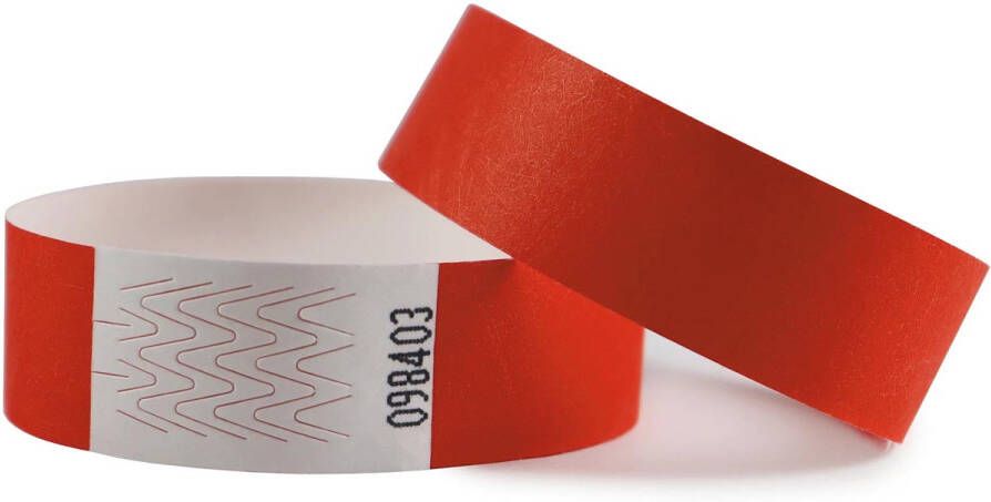 Combicraft polsbandjes Tyvek rood pak van 100 stuks