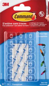 Command decohaak extra small draagvermogen 225 gram transparant blister van 20 stuks