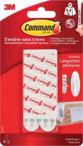 Command kleef- en navulstrip large wit blister van 8 stuks