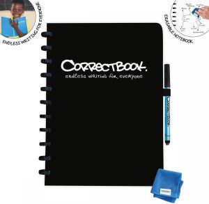 Correctbook A4 Original: uitwisbaar herbruikbaar notitieboek gelijnd Ink Black (zwart)