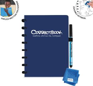 Correctbook A5 Original: uitwisbaar herbruikbaar notitieboek blanco Midnight Blue (marineblauw)