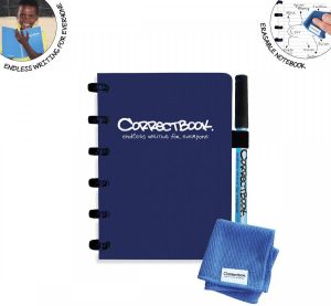 Correctbook A6 Original: uitwisbaar herbruikbaar notitieboek gelijnd Midnight Blue (marineblauw)