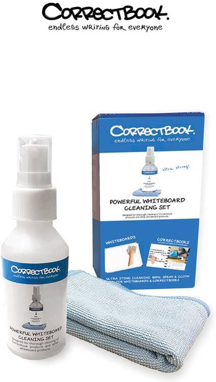 Correctbook Schoonmaakkit spray en microfiber doek