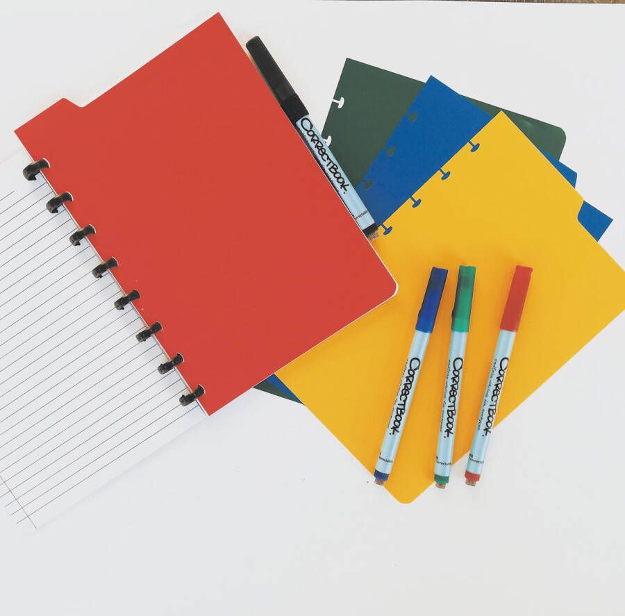 Correctbook tabbladen ft A5 4 tabs in geassorteerde kleuren