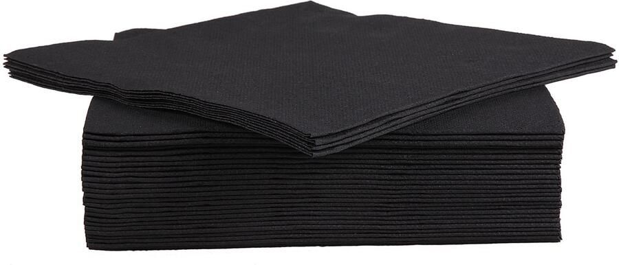 Cosy & Trendy servet 38 x 38 cm zwart 40 stuks