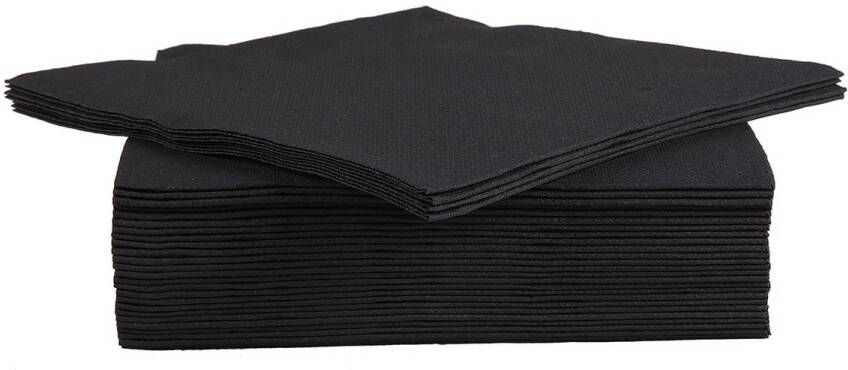 Cosy & Trendy servet 38 x 38 cm zwart 40 stuks
