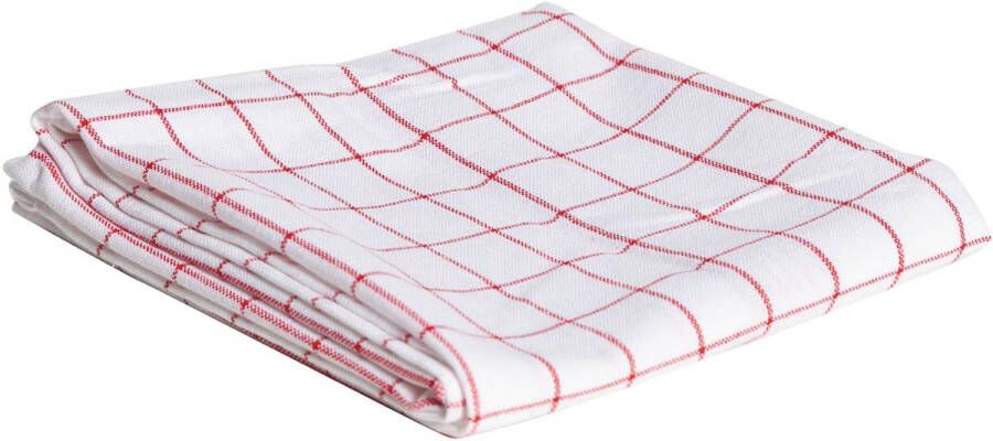 Cosy handdoek ft 72 x 50 cm geruit wit rood